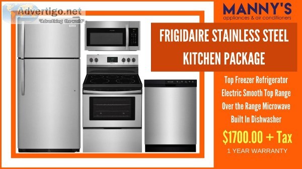 Frigidaire Stainless Steel Kitchen Package 4 Set Appliances New