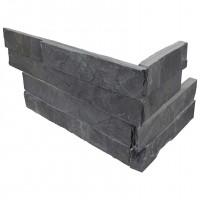 Premium Black 6X12X6 Split Face Corner Ledger Panel