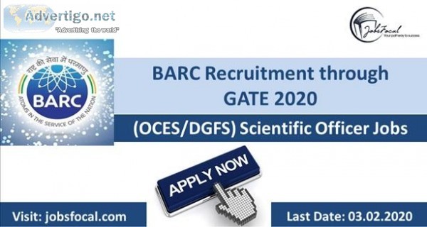 BARC Recruitment through GATE 2020 (OCESDGFS) Scientific Officer