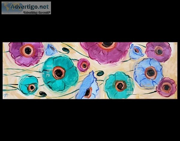Folsom Studio 37 Tall Poppies on 10x30 canvas  Ages 21 and up