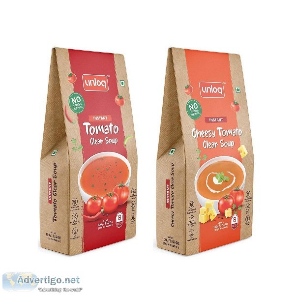 Unloq Tomato Clear Soup and Cheesy Tomato Clear (No Onion Garlic