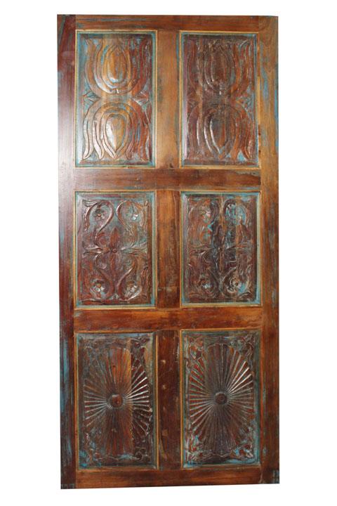 Rustic Carved Door Farmhouse Barn Door Floral Panel