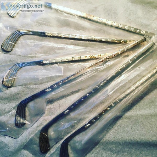Set of 6 Mini Copper Hockey Sticks