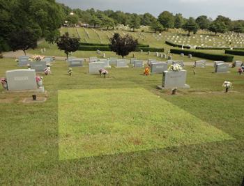 Four cemetery plots