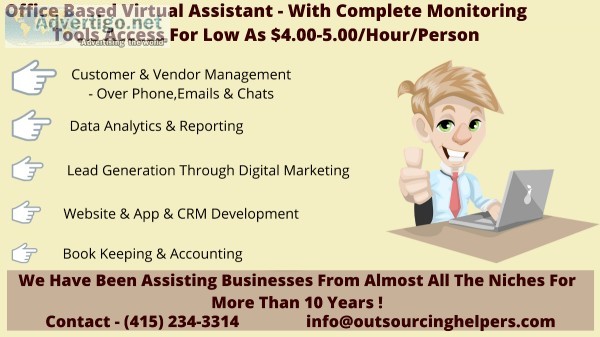 Office Based Virtual Assistant For As Low As 4.00 - 5.00HourPers