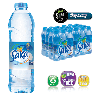 24 x 500ml Saka Water bottles