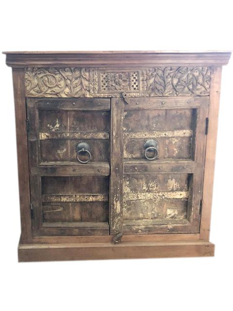 Antique Accent Eclectic Sideboard Carved Cabinet Reclaimed Old D