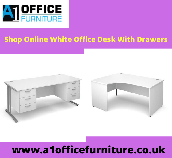 Shop Online White Office Desk With Drawers