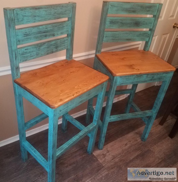 2 Extra Tall Rustic Style Bar Stools