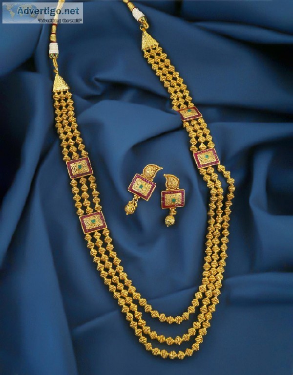 Shop for Long Necklace Designs at Anuradha Art Jewellery.