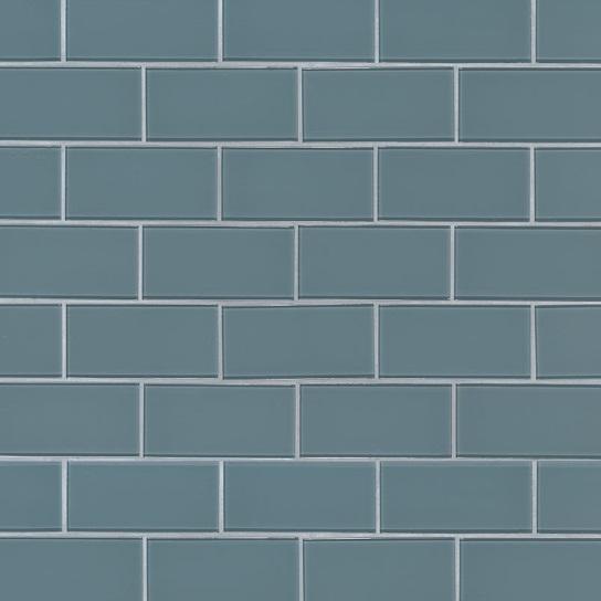 Harbor Gray 3X6 Glass Subway Tile