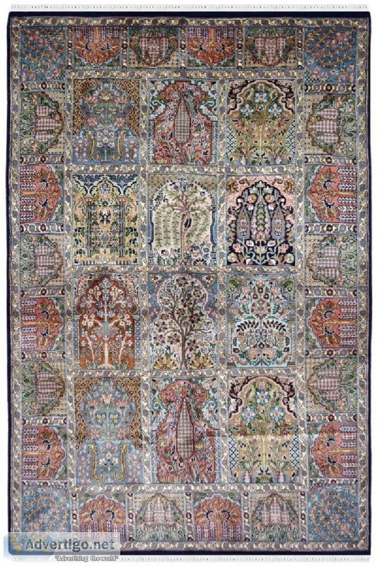 Antique Zari Hamadan Silk Rug - Labor Day Special Offer