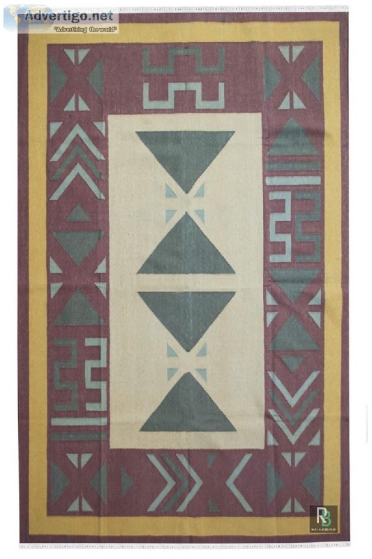 Damaru Diamond Cotton Flat-Woven Dhurrie - Rugs and Beyond