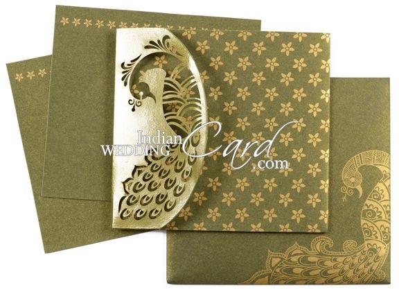 Peacock Theme Wedding Invitation Cards