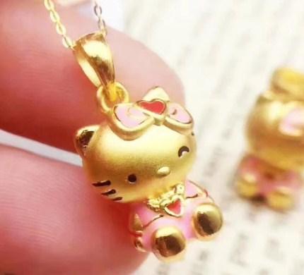 Buy 24k gold hello kitty necklace and pendant