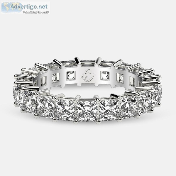 Online Order Princess cut eternity ring in Platinum - www.eterni