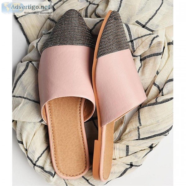 Buy cool Pink and Gray mules from Morus