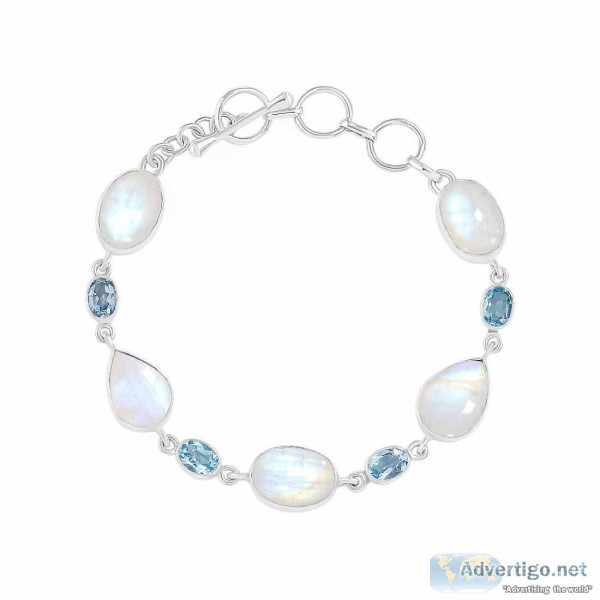 Rainbow Moonstone Bracelet-BSL(RBM-11- 14)  Rananjay Exports