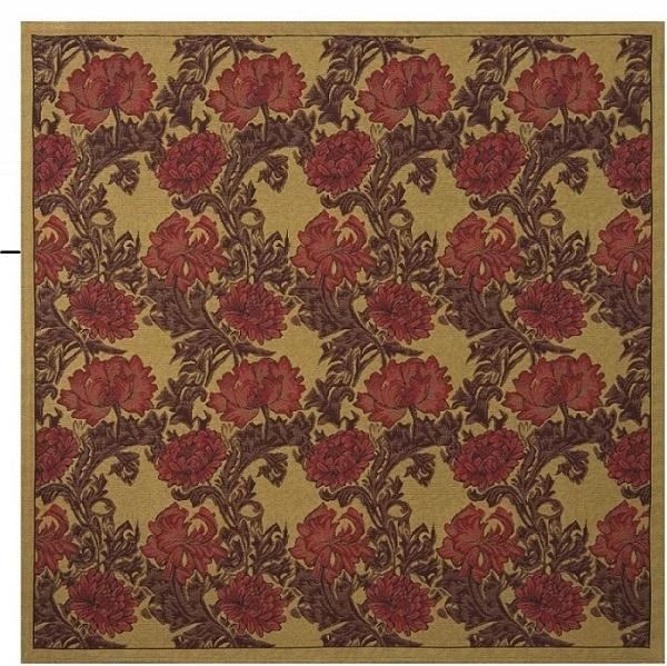 Chrysanthemum Bordo II Belgian Tapestry Throw