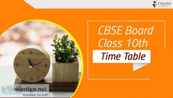 CBSE Board Class 10th Time Table 2020