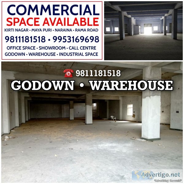 Warehouse Godown for Rent in Kirti Nagar Industrial Area