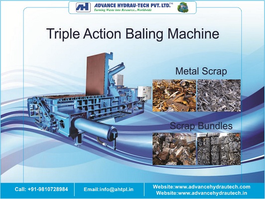 Hydraulic baling press for all type of scrap bundling