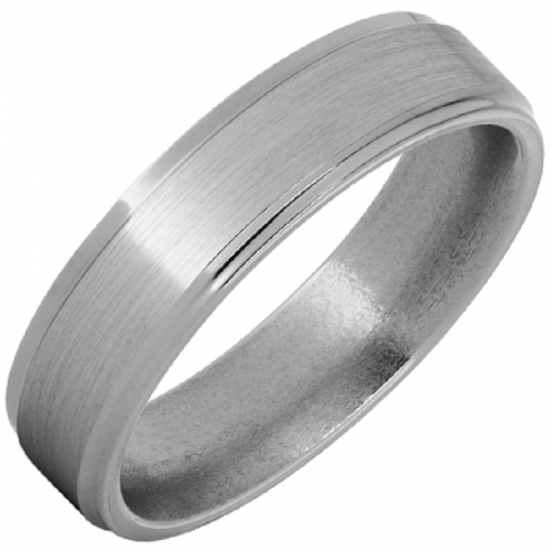 Titanium Grooved Edge Band With Satin Finish - SKU TBAND1363