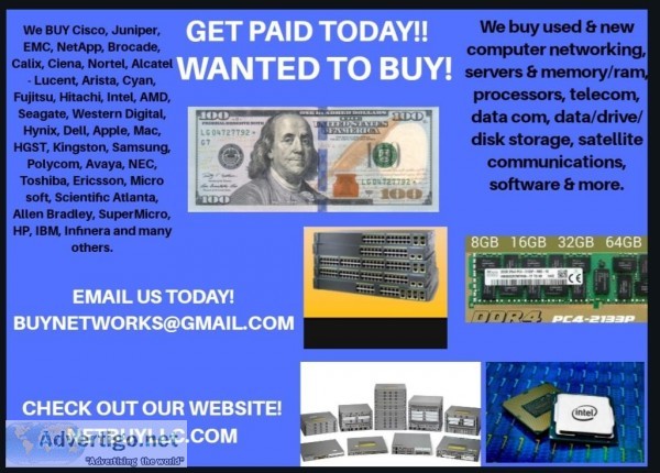 WE BUY TELLABS NORTEL ALCATEL LUCENT NOKIA CIENA CALIX CYAN and 