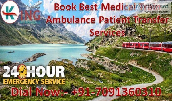 Get King Train Ambulance from Kolkata to Delhi with Complete Med