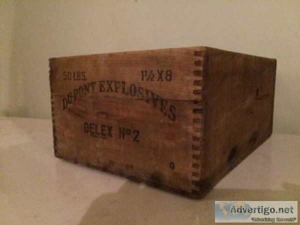 Antique Dupont wooden Dynamite box