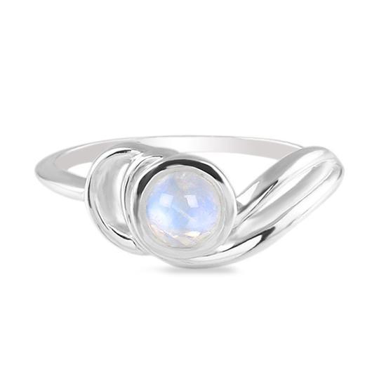 SILVER MOONSTONE RING-SHIMMERING MOON