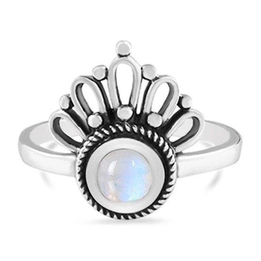 STERLING SILVER MOONSTONE RING-MAGIC CROWN