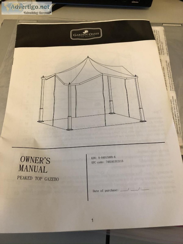 Great Peaked Top Gazebo (Solid Frame)