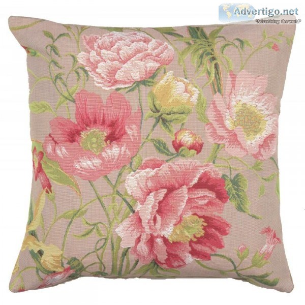 BUY PEONIES 2 FRENCH TAPESTRY CUSHION