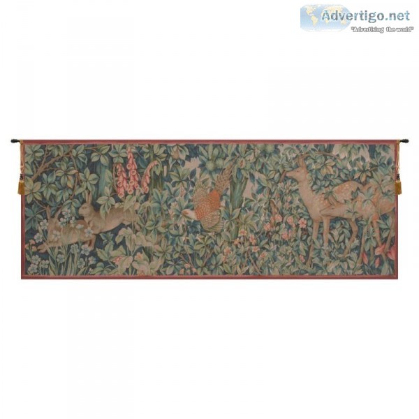 BUY DECORATIVE RABBIT PHEASANT AND DOE FRENCH TAPESTRY