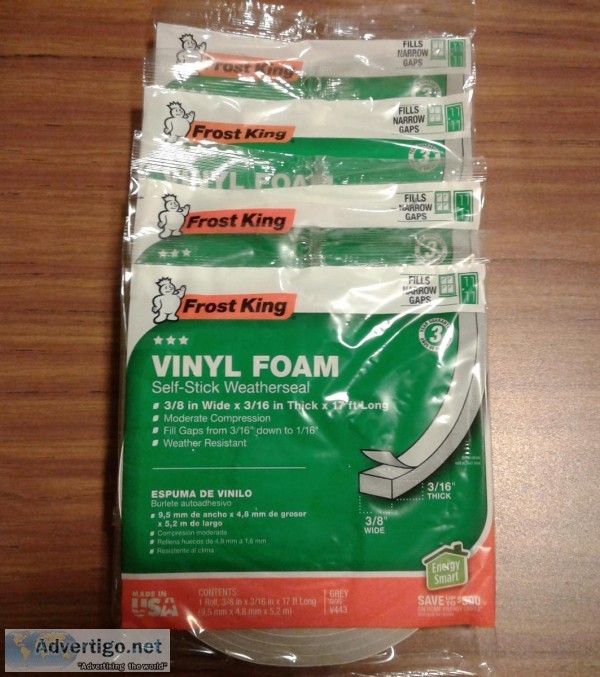 FROST KING VINYL FOAM WEATHERSEAL-4 ROLLS