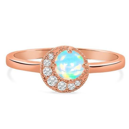 14KT ROSE GOLD and 925 STERLING SILVER  OPAL RING - ABOVE ALL