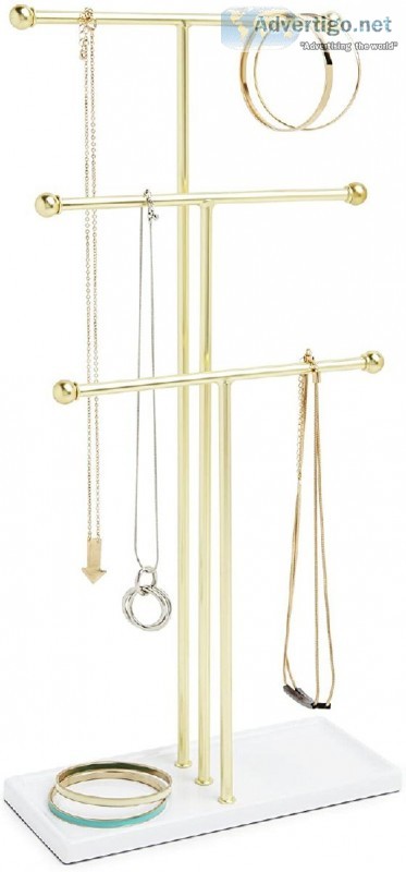 Umbra Trigem Hanging Organizer &ndash 3 Tier Table Top Necklace 