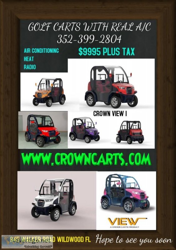 GOLF CART BY CROWN THE NEW CROWN VIEW II HAS COLD AIR CONDITIONI