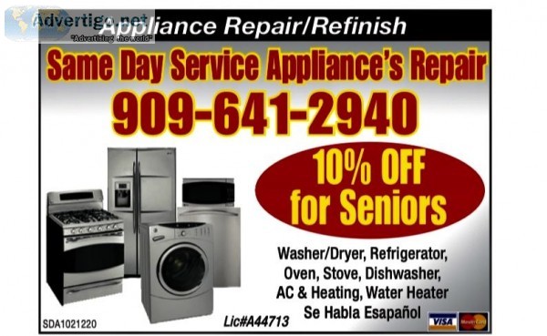 SAME DAY SERVICE-APPLIANCE REPAIR  ALL MAKES AND MODELS