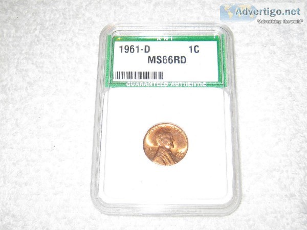 1961 D Lincoln Penny Slabbed MS66RD