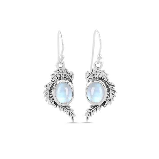 925 SILVER MOONSTONE  EARRING-MIDNIGHT FOREST