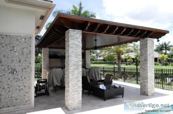 Roofed Pergola with Outdoor Kitchen - Outdoor Living