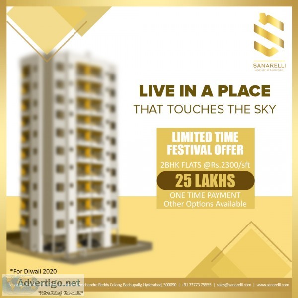 2bhk apartments in bowrampet |sanarelli