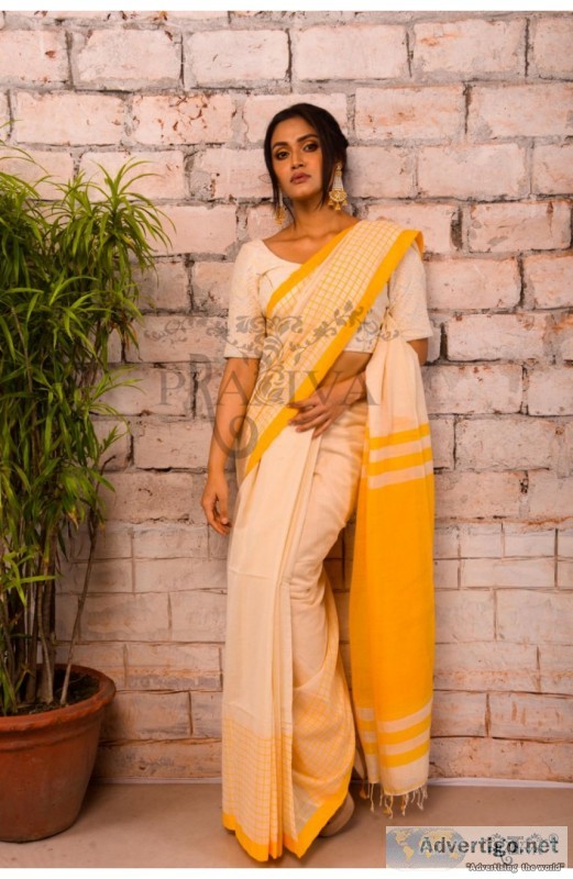 Handwoven pure khadi sarees online at a discounted price