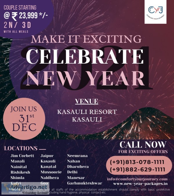 new year packages near Delhi  new year 2021 packages