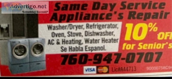 APPLIANCE REPAIR  AC and HEATING  ALL MAKES AND MODELS