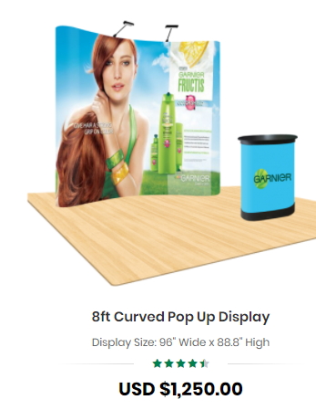 8ft Curved Table Top Tension Fabric Display