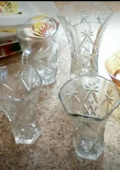 Oatmeal Pattern Glassware including Tierra