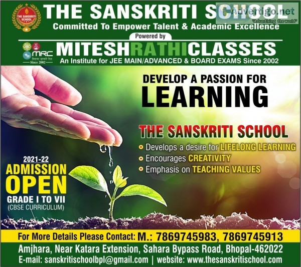 The sanskriti school, admission open